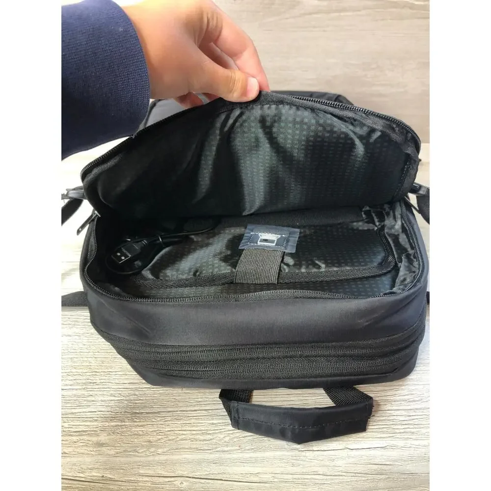 Duchamp London Black Laptop Travel Backpack Nylon Multiple Pocket Business Bag